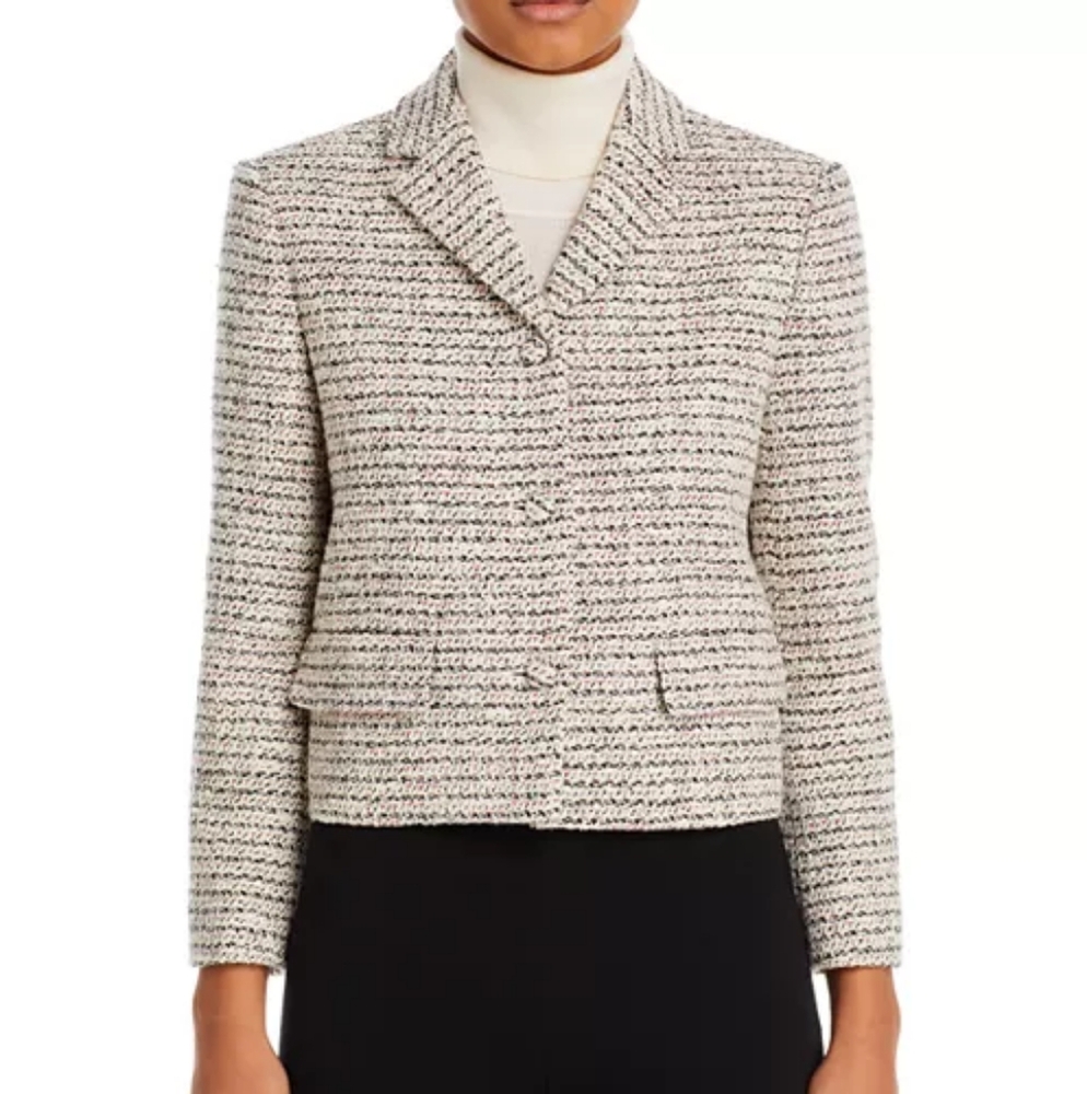 Theory Women's Preston Cropped Jacket – Ivory | Tailored Lightweight Layering - Picture 7 of 10